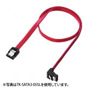 【アウトレット】SATA3ケーブル　0.3m(下L型コネクタ、両コネクタラッチ付き)