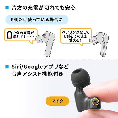 完全 ワイヤレス ストア イヤホン 片方 だけ