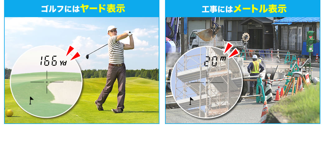 ゴルフにはヤード表示 工事にはメートル表示