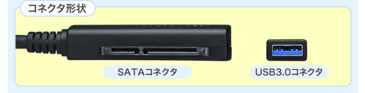 コネクタ形状　SATAコネクタ　USB3.0コネクタ