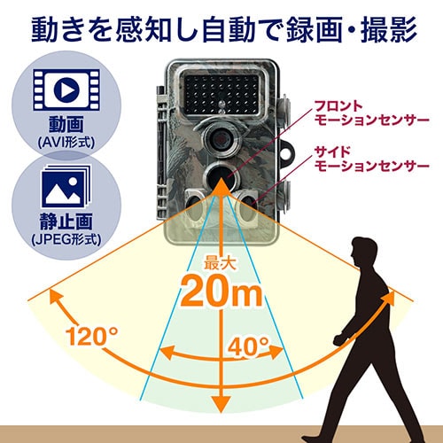 防犯カメラ トレイルカメラ 不可視赤外線 屋外 防水 車 玄関 防犯 セキュリティ 電池式 監視カメラ Sdカード録画 取り付け簡単 目立たない 光らない Eyekx Cam01 デジモノパーツ Com