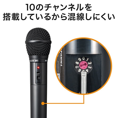 ワイヤレスマイク付きスピーカーセット(拡声器・ワイヤレスマイク2本付