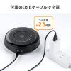 WEB会議スピーカーフォン(360度全方向集音・エコー/ノイズキャンセリング・USB/Bluetooth/AUX接続対応・会議用マイク/スピーカー)