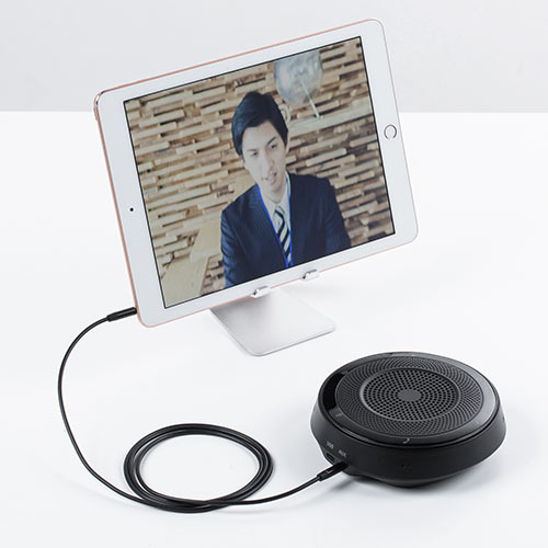 Web会議スピーカーフォン 360度全方向集音 エコー ノイズキャンセリング Usb Bluetooth Aux接続対応 会議用マイク スピーカー Yk Btmsp1 デジモノパーツ Com