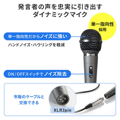 拡声器スピーカー(マイク付き・講演/講義・イベント用・20W・ACu0026乾電池両対応) / MM-SPAMPN：デジモノパーツ.com