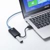 USB3.2-LAN変換アダプタ(USBハブポート付・ブラック)