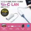USB3.2 TypeC-LAN変換アダプタ(ホワイト)